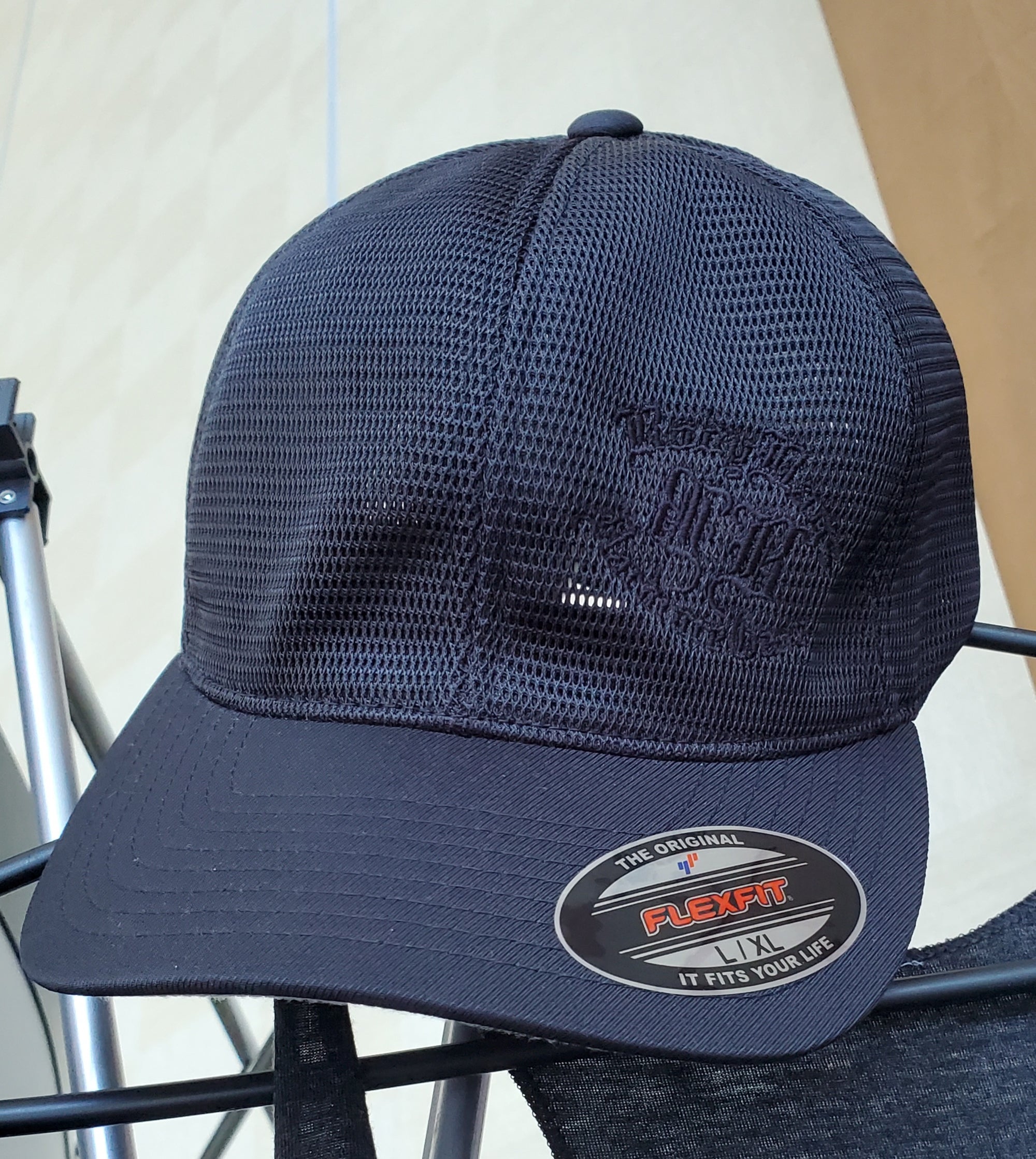 Blackout FlexFit Fitted ALL MESH Hat - Black Logo
