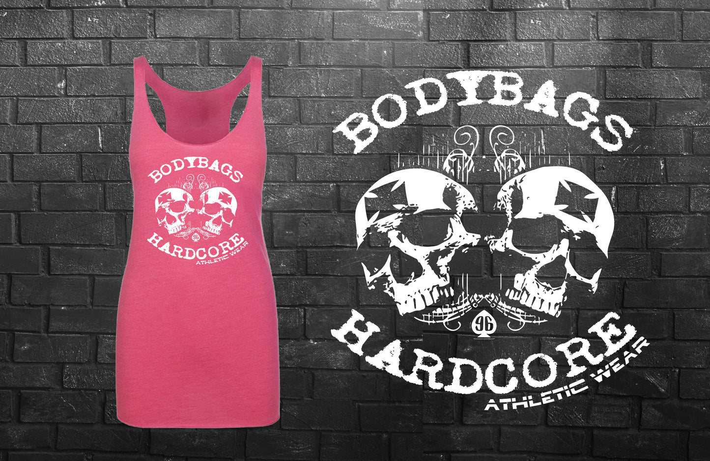 Dual Skulls - Ladies Rawcut Racerback Tank