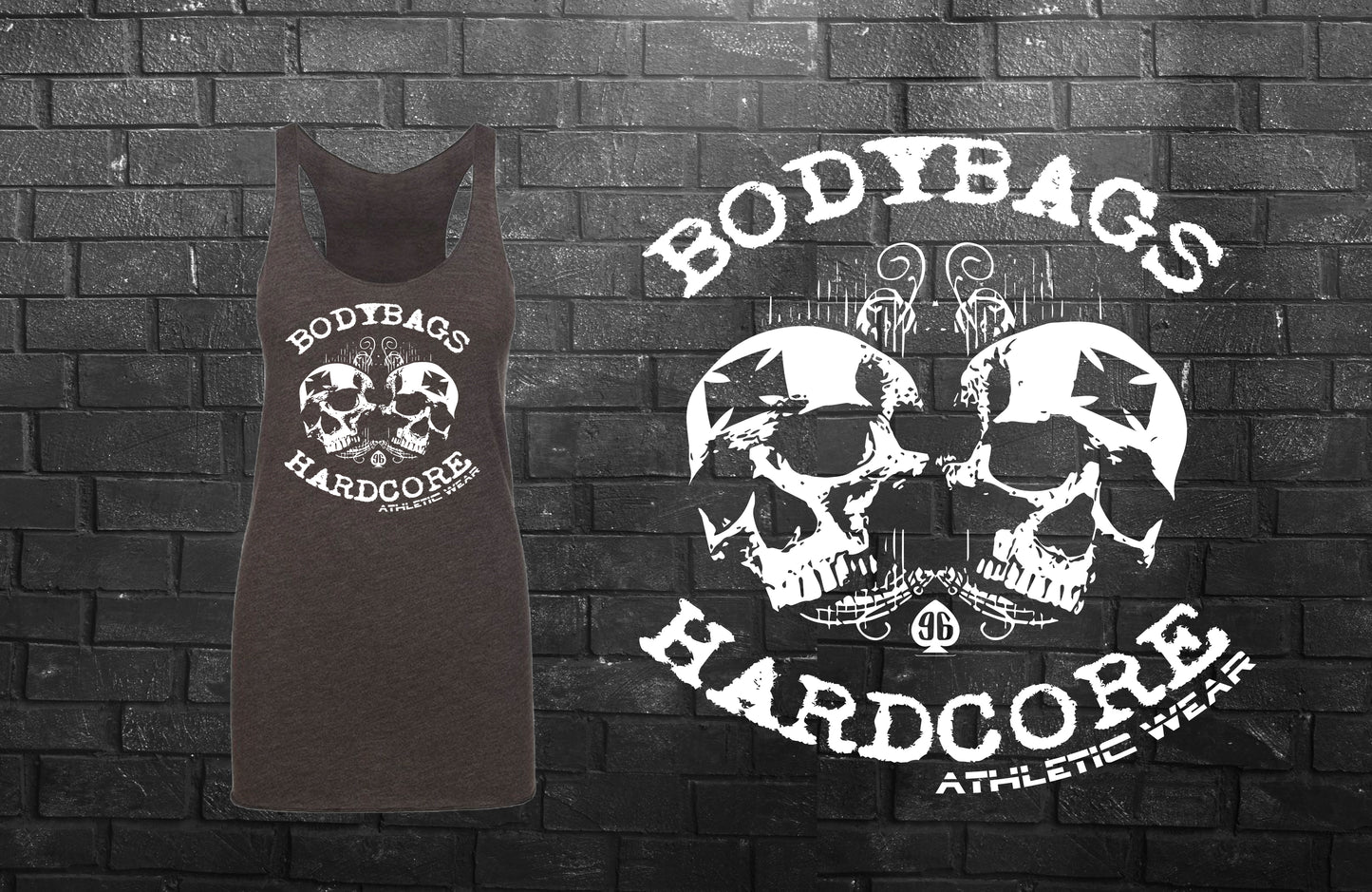 Dual Skulls - Ladies Rawcut Racerback Tank