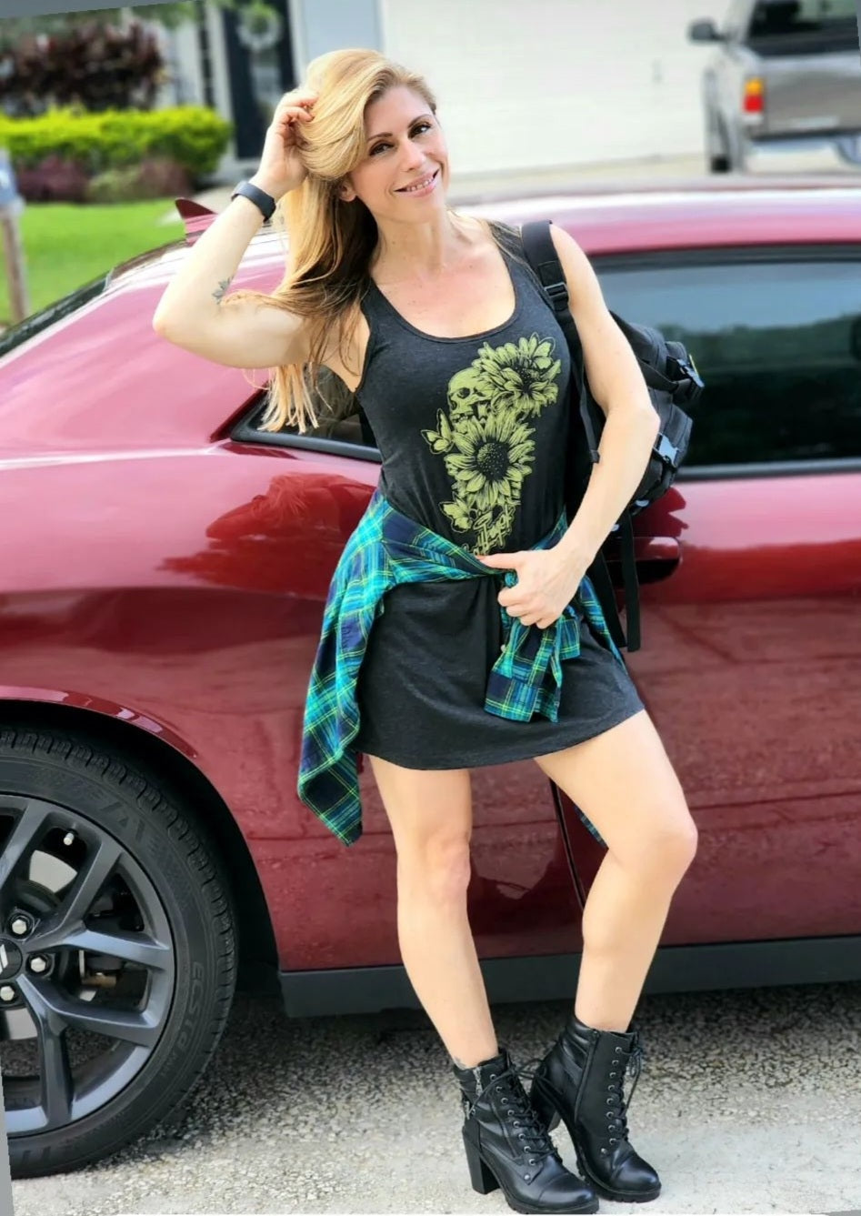 Skulls & Sunflowers Ladies Tank Top Dress