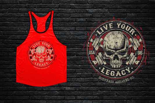 Live Your Legacy - Tank Top Custom Cut w/Raw Edges - RED