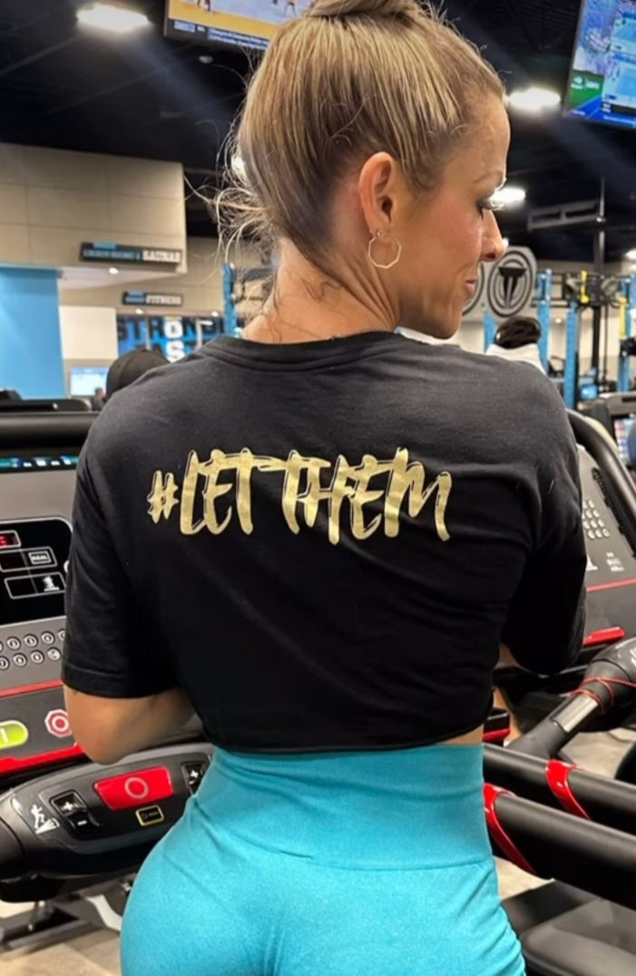 #LET THEM! - Ladies Baggy Crop Top - Black