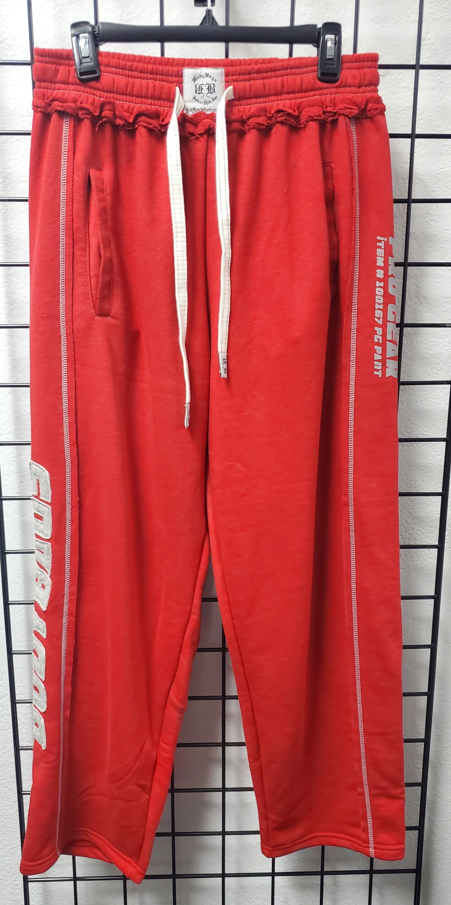 Pro-Gear Series Custom Baggy Sweatpants - RED w/Gray Lettering