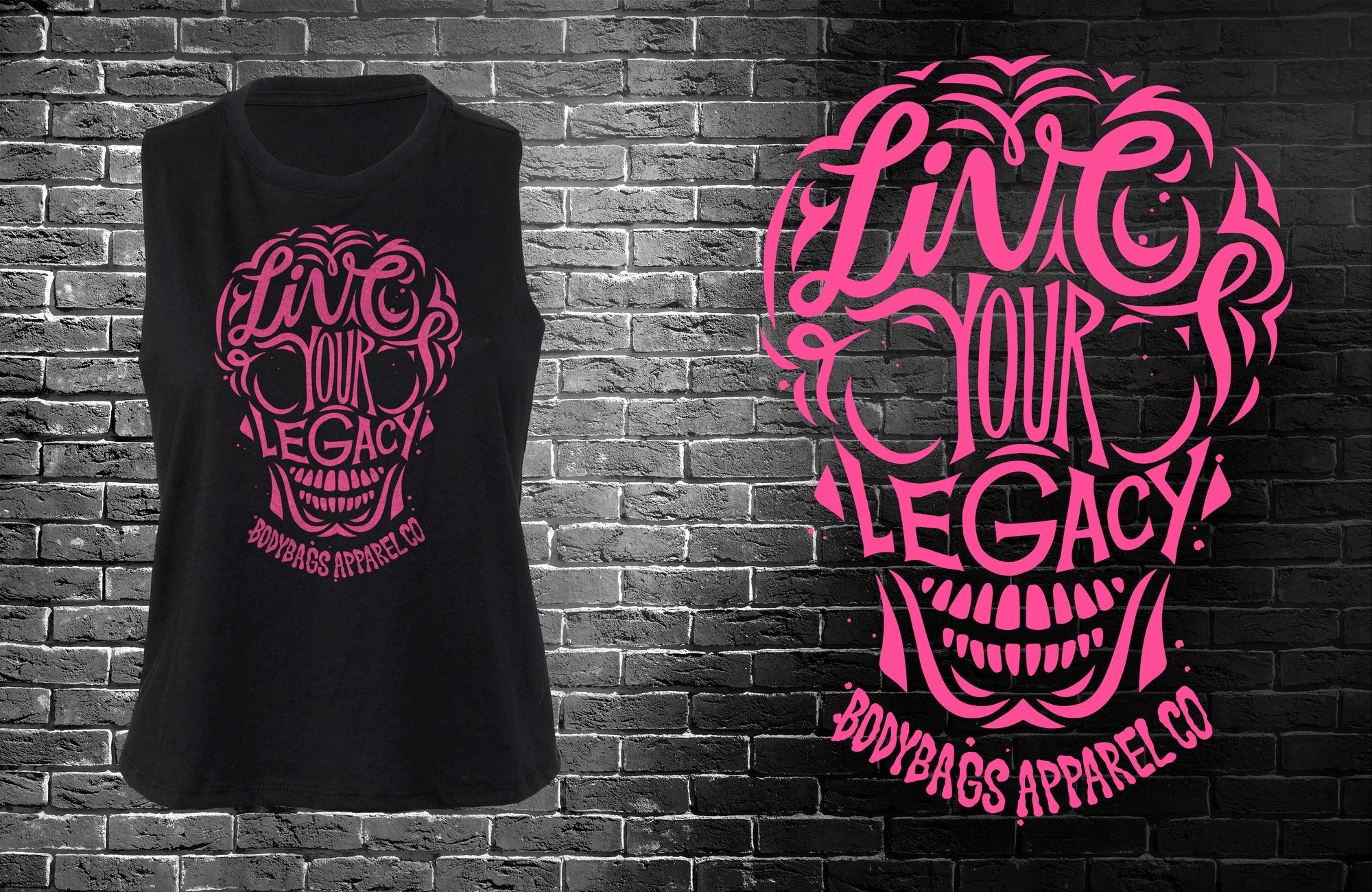 Live Your Legacy - SUGAR SKULL DESIGN - Ladies Crop Tank