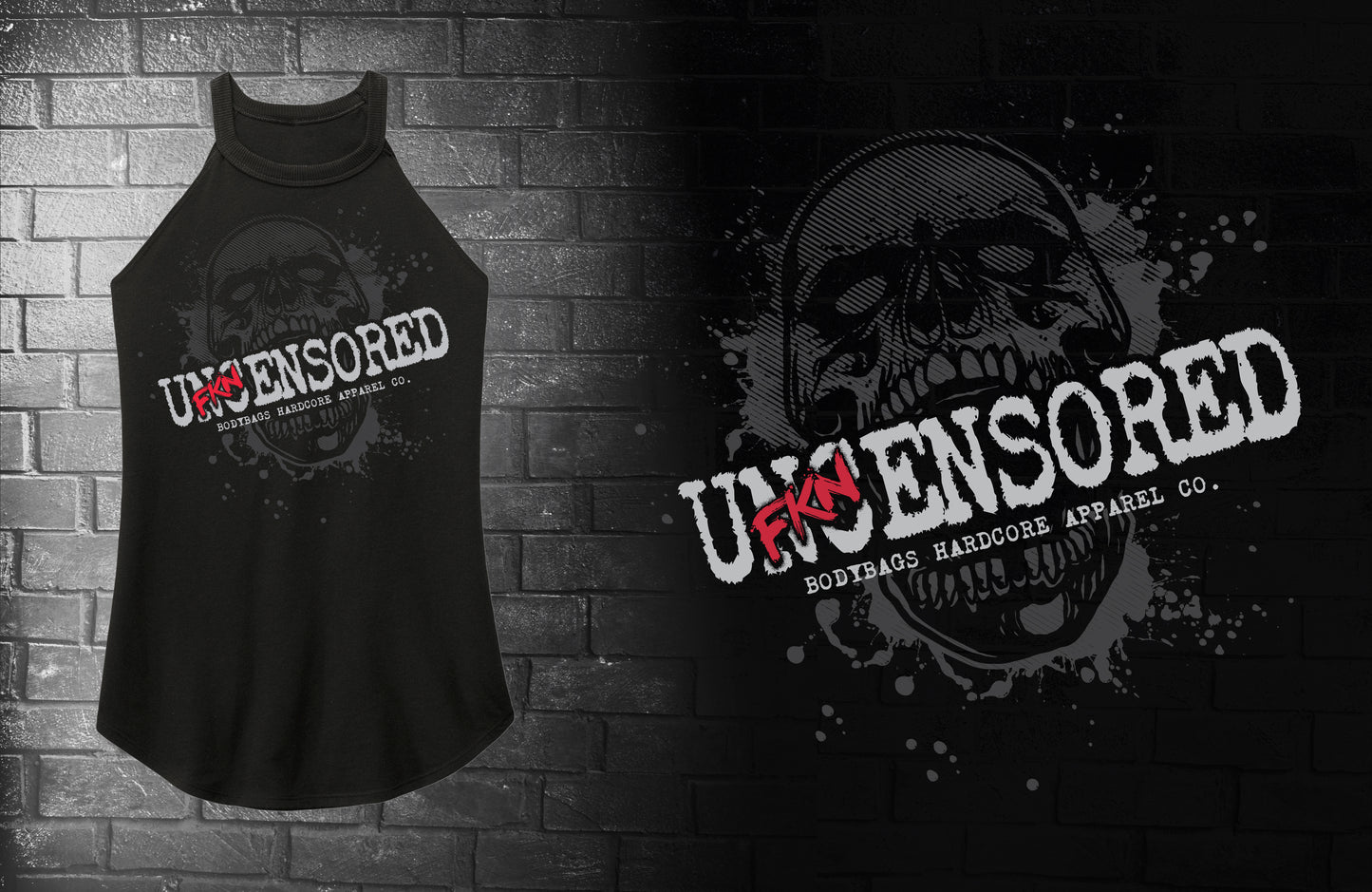 Un FKN Censored - Ladies Rocker Tank - Black