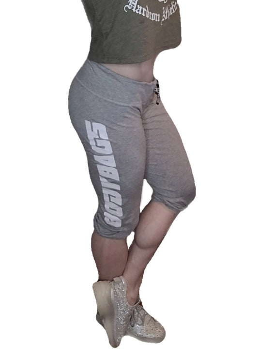 Ladies Drawstring Capri Sweats - Gray