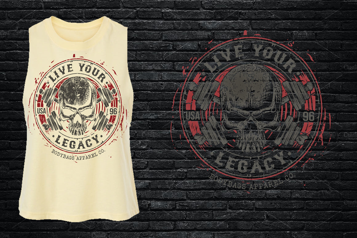 Live Your Legacy - Ladies Crop Tank - NEW Vanilla Yellow